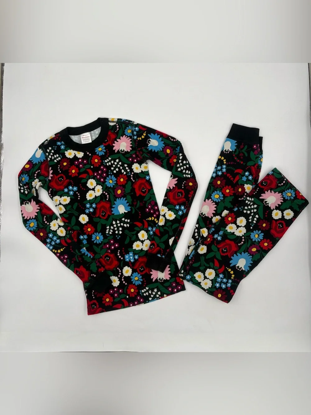 Hanna Andersson Girls Pajama Set Size 12 150 Floral Organic Cotton Long Sleeve